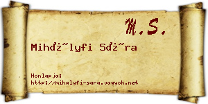 Mihályfi Sára névjegykártya