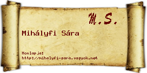 Mihályfi Sára névjegykártya