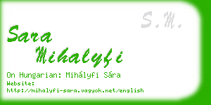 sara mihalyfi business card